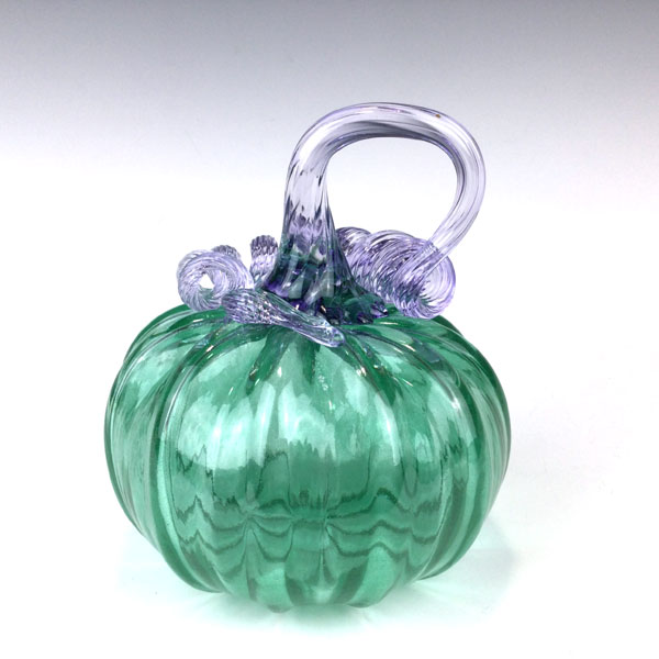 Mermaid Tail Pumpkin Seafoam Green & Purple Stem - Image 2